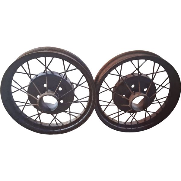 2 antique 1930-1931 spoked wheel rims 20" ea