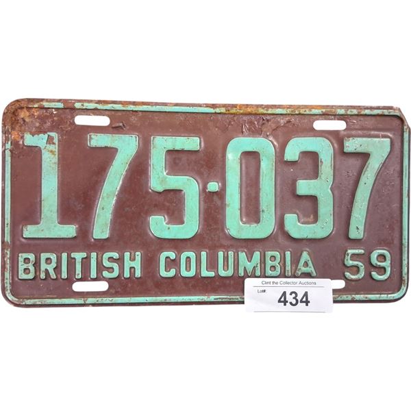 1959 BC plate