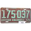 Image 1 : 1959 BC plate