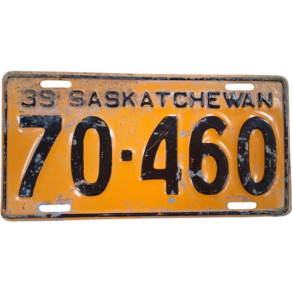 1939 Saskatchewan Plate