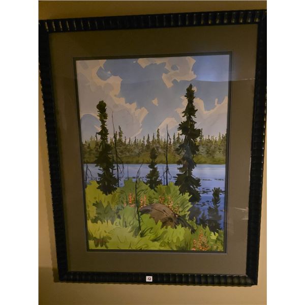 Framed Landscape Painting by B. Shaw, The Peters Gallery Calgary Framing