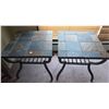 Image 1 : Slate Tile Top Metal Frame Side Tables With Lower Rack