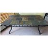 Image 1 : Rectangular Slate Tile Top Coffee Table with Black Metal Frame and Lower Rack