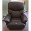 Image 1 : Brown Leather Recliner Armchair With Matching Pillow