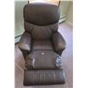 Image 2 : Brown Leather Recliner Armchair With Matching Pillow