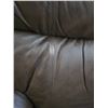 Image 3 : Brown Leather Recliner Armchair With Matching Pillow