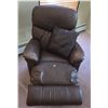 Image 4 : Brown Leather Recliner Armchair With Matching Pillow