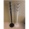 Image 1 : Black and White Metal Freestanding Coat Racks with Retractable Hooks