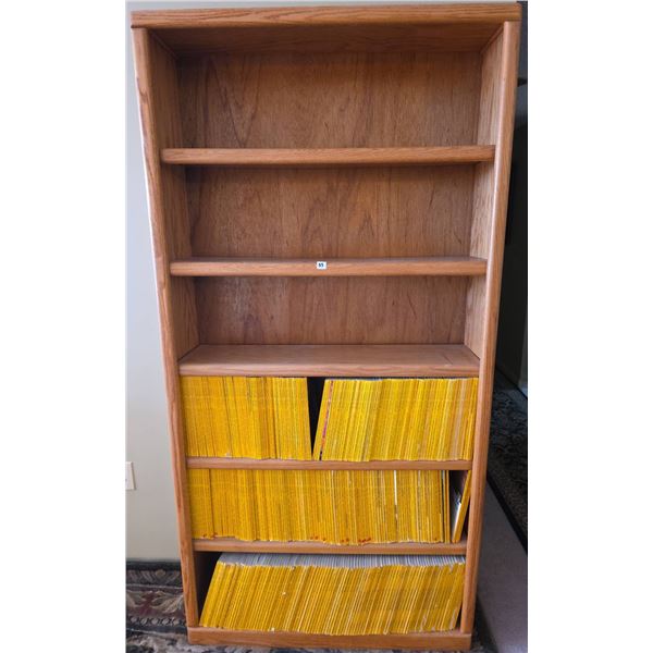 1956 - 1993 National Geographic Magazine Collection with Wooden Bookcase. Very good condition.