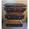 Image 2 : Dark Wood Six-Drawer Chest with Silver Square Pulls