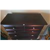 Image 3 : Dark Wood Six-Drawer Chest with Silver Square Pulls