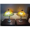 Image 1 : Colour Creations Timeless Serenity Tiffany Style Stain Glass Table Lamps with Metal Bases, 2004