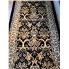 Image 2 : Black and Beige Floral Patterned Hallway Runner Rug