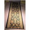 Image 3 : Black and Beige Floral Patterned Hallway Runner Rug