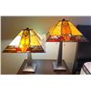 Image 4 : 2 Colour Creations Tiffany Style Table Lamps, Stained Glass, 2003.