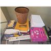 Image 1 : Office Supply Lot: Paper, Envelopes, File Folders, Accordion Files, Power Strip, Stick Notes
