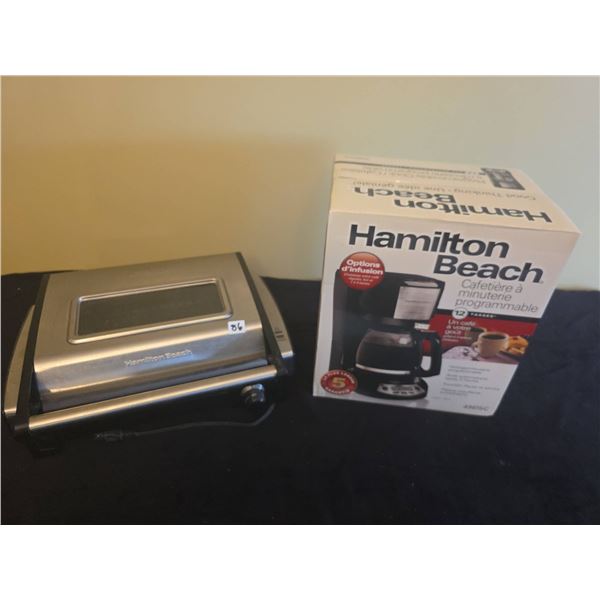Hamilton Beach Panini Press Grill and Programmable 12-Cup Coffee Maker.