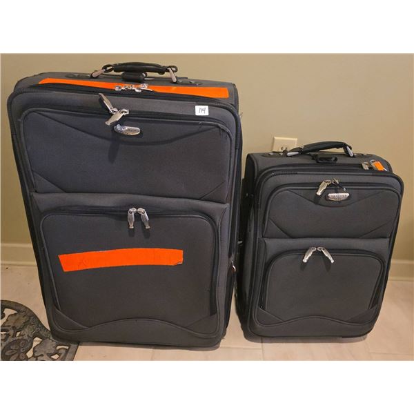 Tracker Fabric Rolling Luggage Set, 2 Pieces with Orange Markings