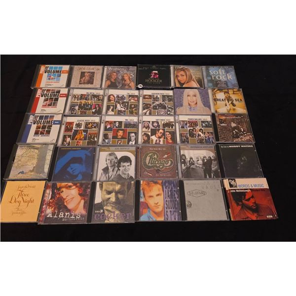 30 Rock Pop and Classic CD Albums Including Alanis, Def Leppard, Cher, Chicago, Soft Rock.