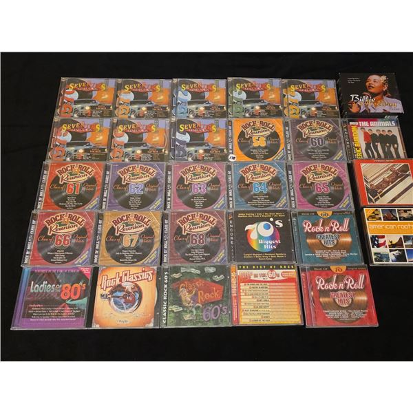 29 Assorted Classic Rock, 60s, 70s, and 80s Music CDs Including Box Sets