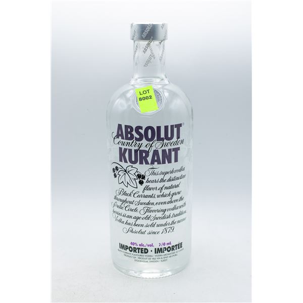 ABSOLUT VODKA KURANT INFUSED 750ML 40%