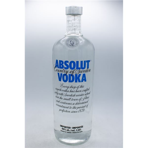 ABSOLUT VODKA TRIPLE DISTILLED 40% 1.14L