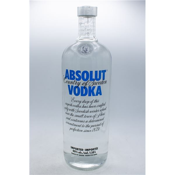ABSOLUT VODKA TRIPLE DISTILLED 40% 1.14L