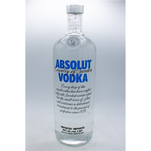 ABSOLUT VODKA TRIPLE DISTILLED 40% 1.14L