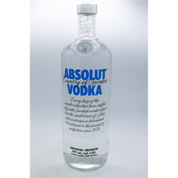 ABSOLUT VODKA TRIPLE DISTILLED 40% 1.14L