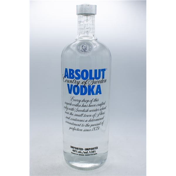 ABSOLUT VODKA TRIPLE DISTILLED 40% 1.14L
