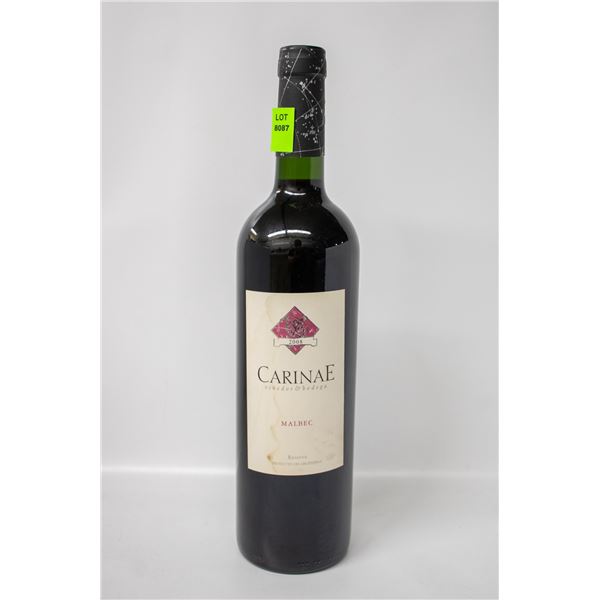 2008 CARINAE MALBEC RESERVA 750ML 14.5%