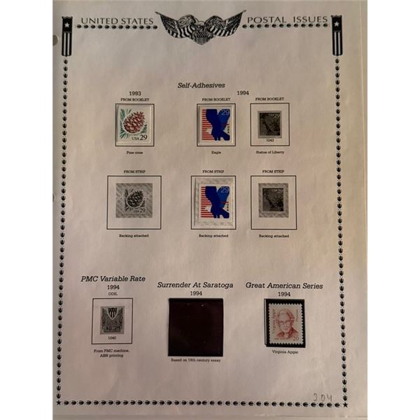 1998 U.S. Self-Adhesive Stamp Varieties & Great Americans Collection