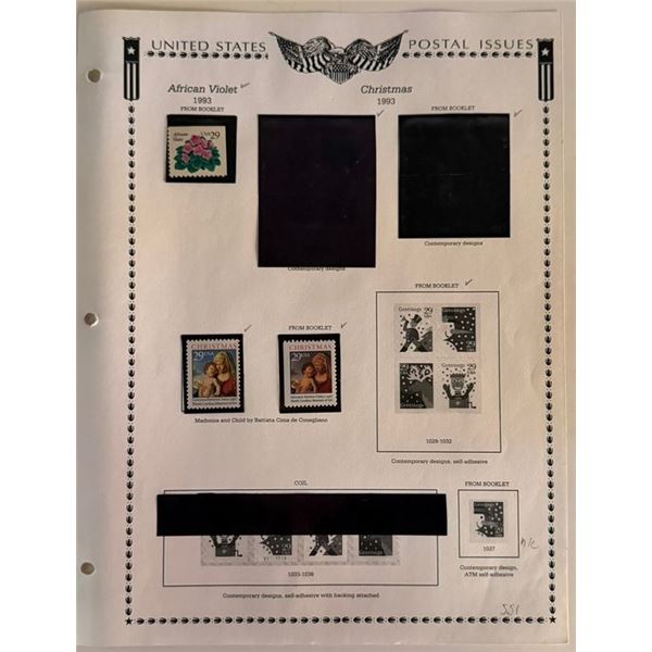 1998 U.S. Christmas & African Violet Stamp Collection