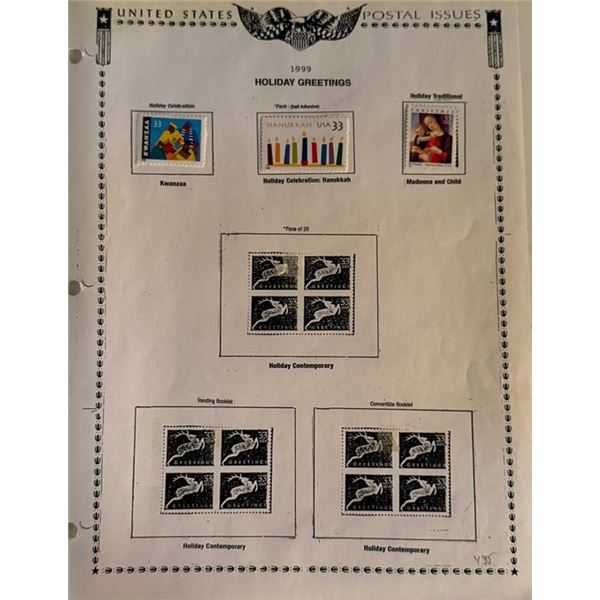 1999 U.S. Holiday Greetings Stamp Collection – Booklets & Singles
