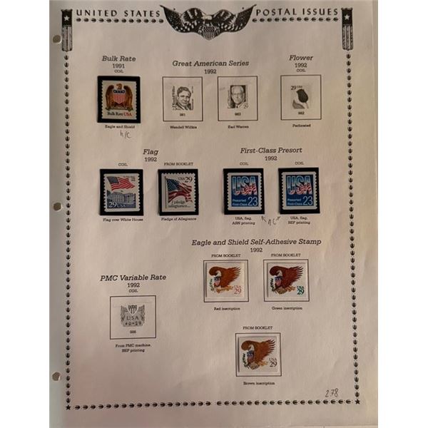 1998 U.S. Postal Issues Collection – Flag, Great Americans & Self-Adhesives