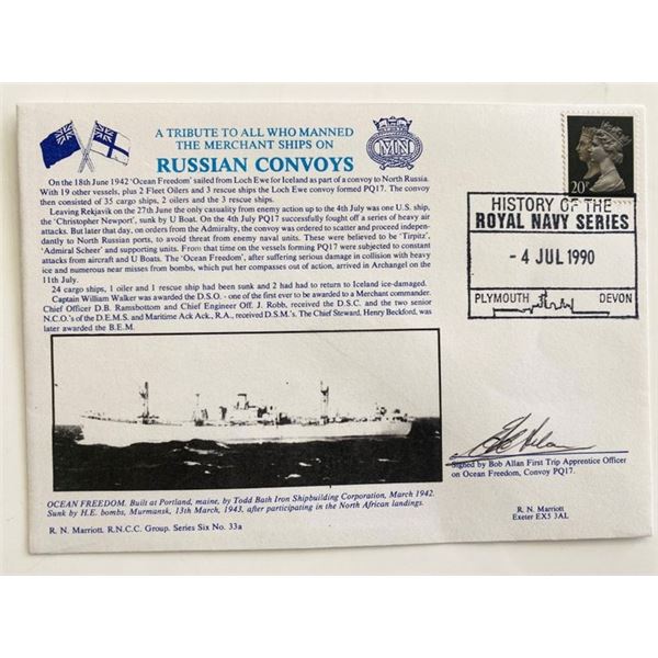 WWII Russian Convoys Royal Naval Signed Commemorative Cover