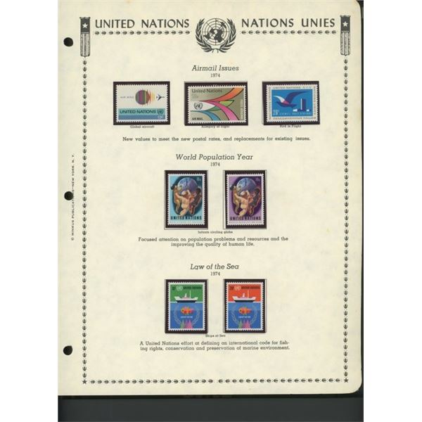 United Nations New York Stamps 1974