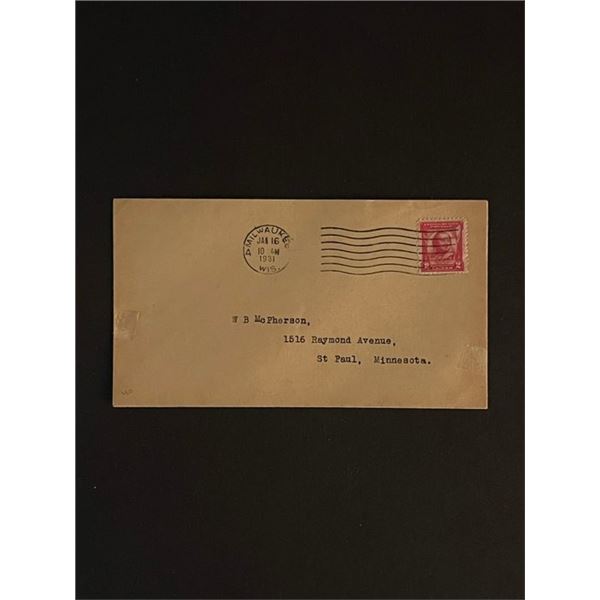 1931 Wisconsin First Day Cover