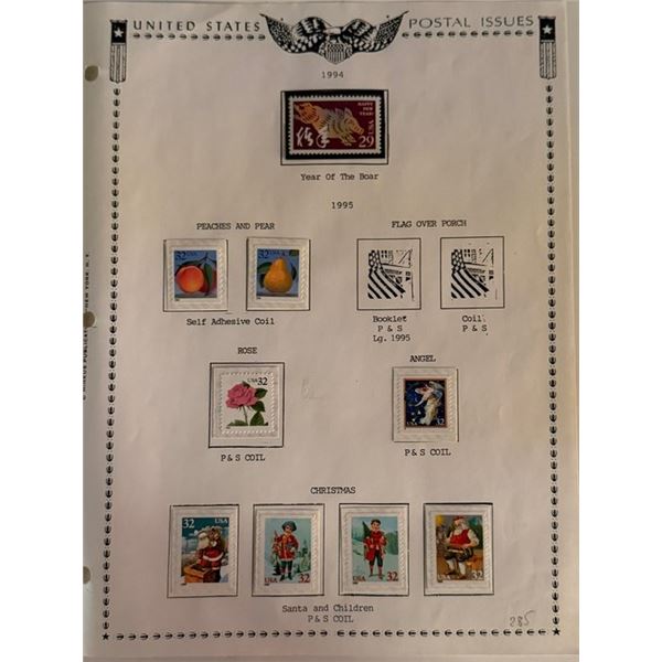 1994 U.S. Postal Issues Collection – Year of the Dog, Fruit & Christmas