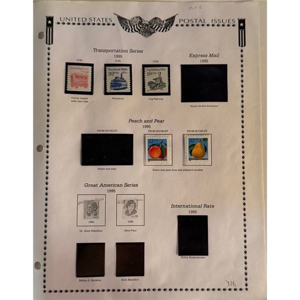 1998 U.S. Transportation, Express Mail & Peach and Pear Stamp Collection