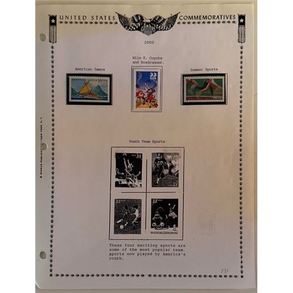 2000 U.S. Commemorative Stamp Collection – Wile E. Coyote & Road Runner