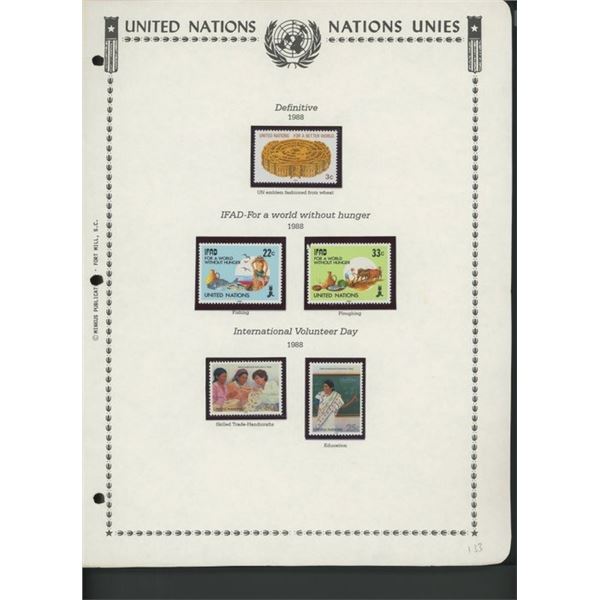 United Nations New York Stamps 1988