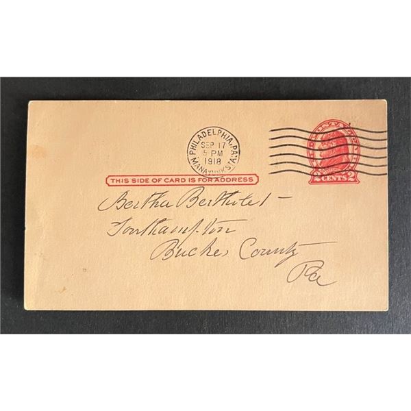 United States 1918 post card