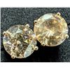 Image 2 : 14K(1.65G), NATURAL CHAMPAGNE DIAMOND (2.84CT) EARRINGS, APPRAISED INSURANCE VALU...