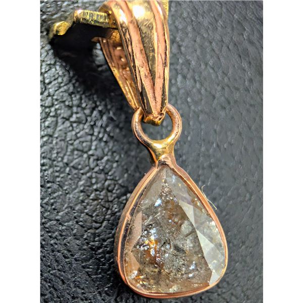 14&18K(0.49G),  NATURAL PEAR SHAPED DIAMOND (0.83CT) PENDANT APPRAISED INSURANCE VALUE $1810