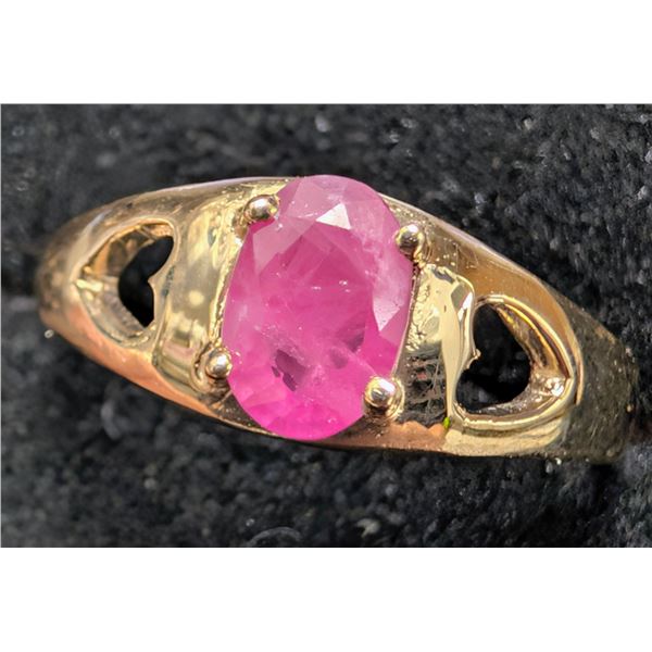 10K(1.46G), RUBY (0.6CT)RING, SIZE 5, APPRAISED INSURANCE VALUE $1000