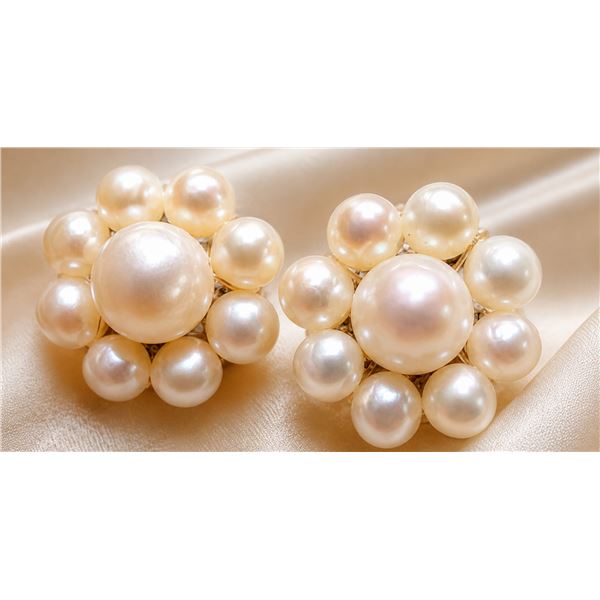 14K(1G),  F.W.PEARL  EARRING, SUGGESTED RETAIL VALUE $320