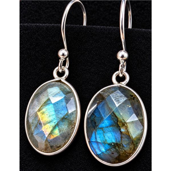 SILVER LABRADORITE (APP 8CT) EARRING