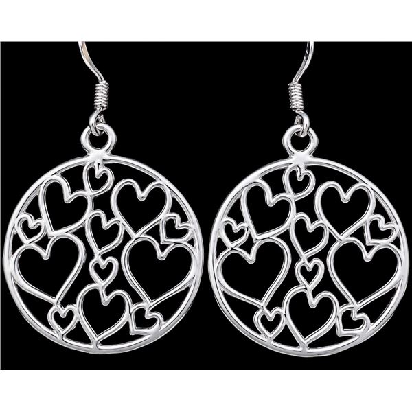 SILVER(4.6G),  HEART  EARRING SUGGESTED RETAIL VALUE $280