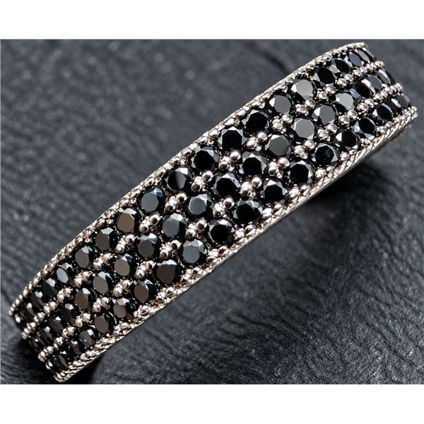 SILVER(2.5G),  BLACK SPINEL FULL ETERNITY RING